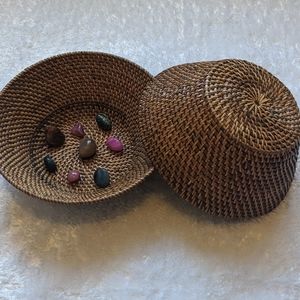 Sweet grass style wooden boho bowls